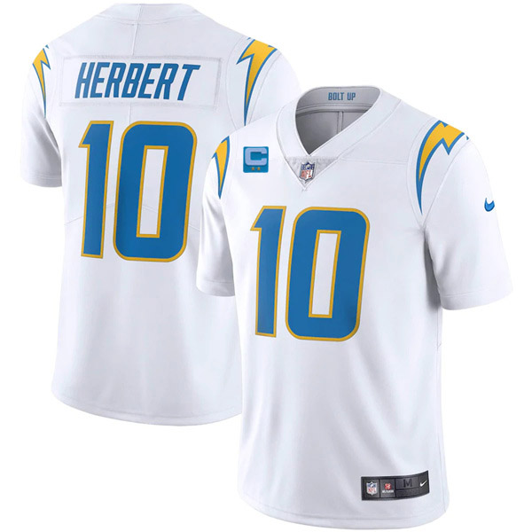 Men's Los Angeles Chargers #10 Justin Herbert 2022 White With 2-star C Patch Vapor Untouchable Limited Stitched Jersey